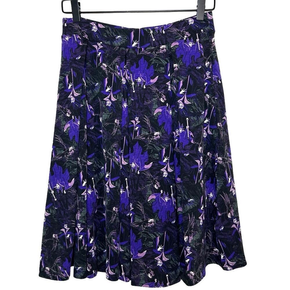 Lularoe Women’s Madison Disney Villians Maleficent Knee Length Skirt Size Small